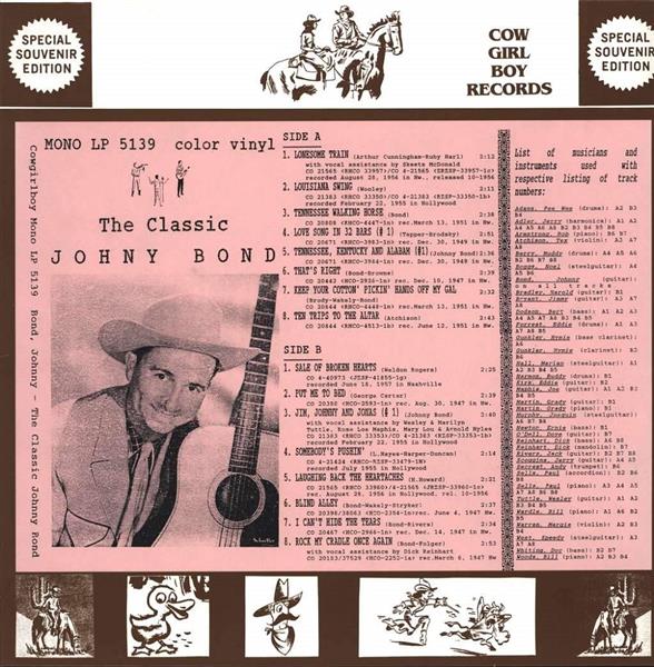 LP - Johnny Bond - The Classic Johnny Bond-Special Souvenir Edition