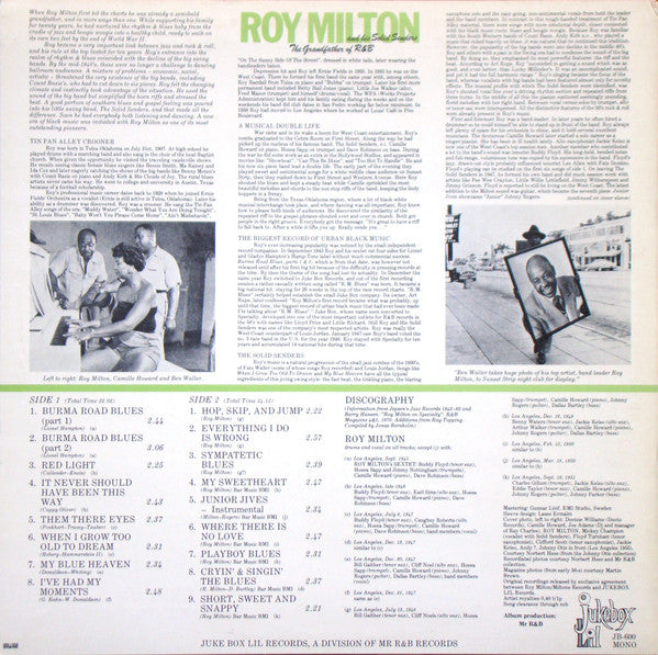 LP - Roy Milton - Grandfather Of R&B (1945-51)