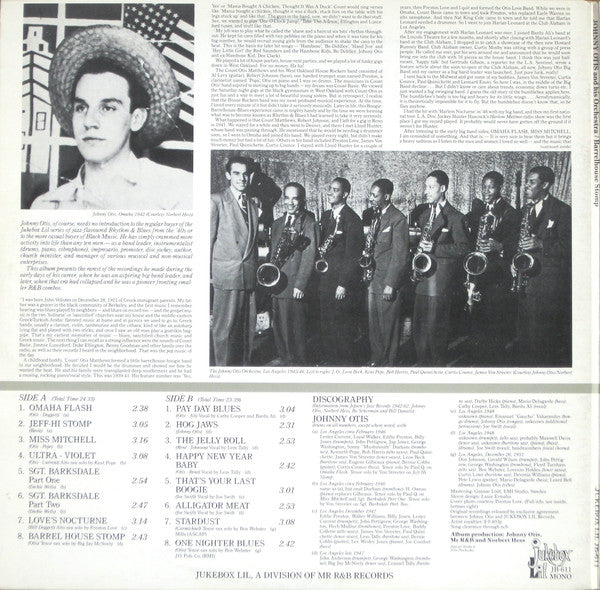 LP - Johnny Otis - Barrelhouse Stomp (1946-51)