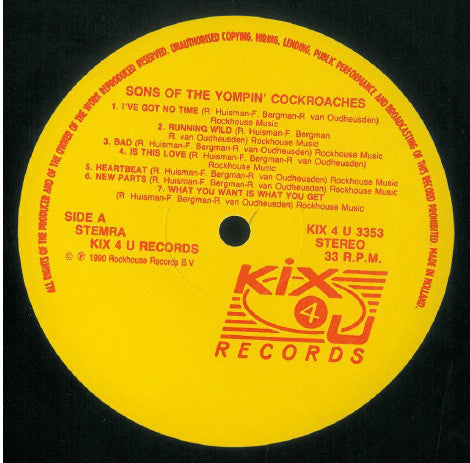 LP - Sons Of Yompin'cockroache - Sons Of The Y. C.