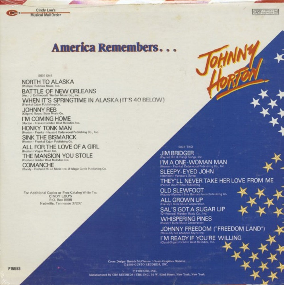 LP - Johnny Horton - America Remembers - 20 Big Hits