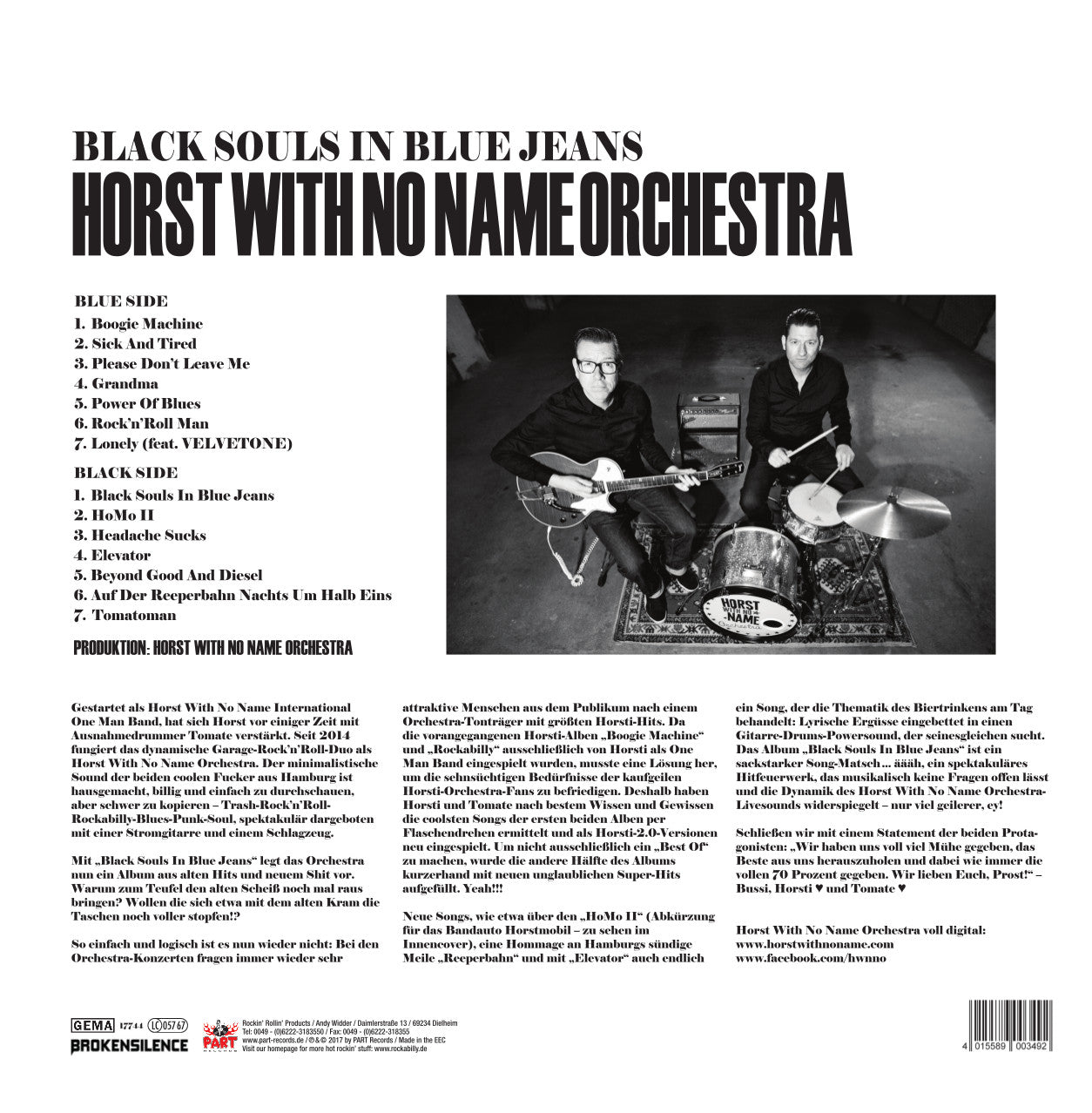 LP - Horst With No Name Orchestra - Black Souls in Blue Jeans