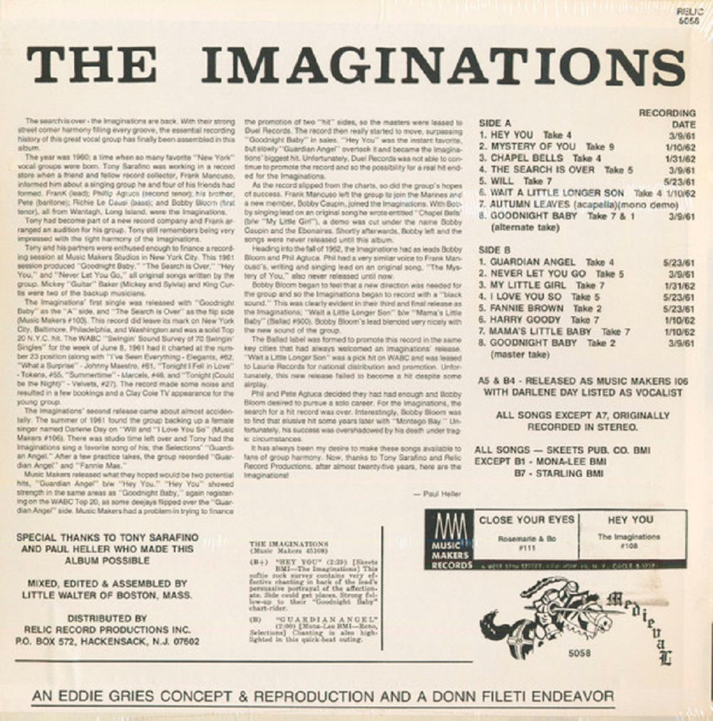 LP - Imaginations - Tony Sarafino Presents