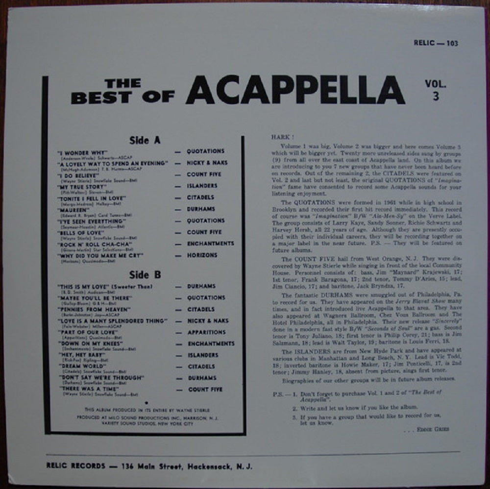 LP - VA - The Best Of Acappella Vol. 3 (All Unreleased)