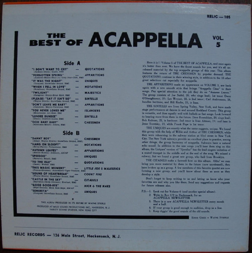 LP - VA - The Best Of Acappella Vol. 5