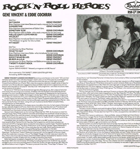 LP - Eddie Cochran & Gene Vincent  - Rocknroll Heroes