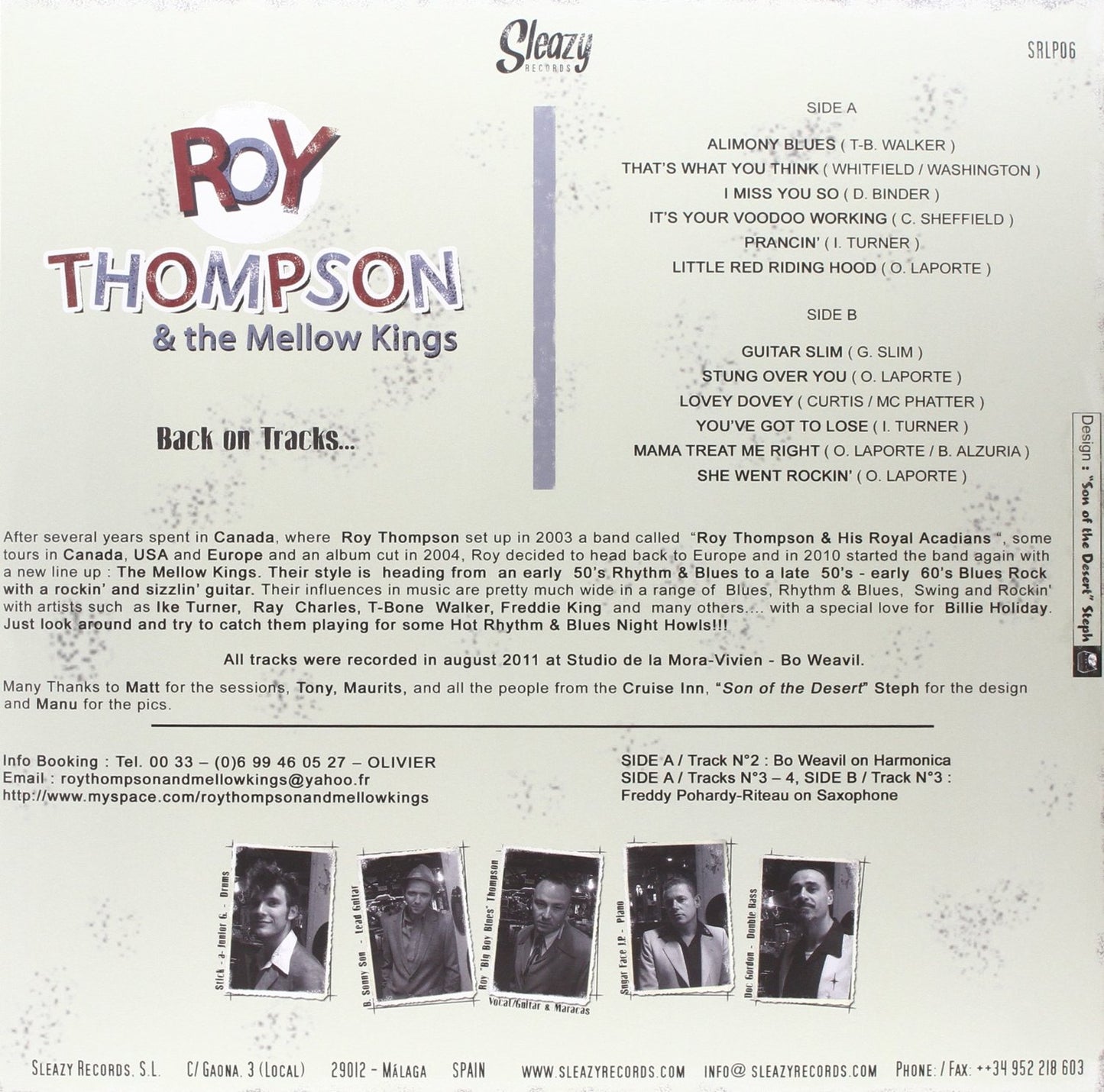 LP - Roy Thompson & His Mellow Kings - Back On Tracks