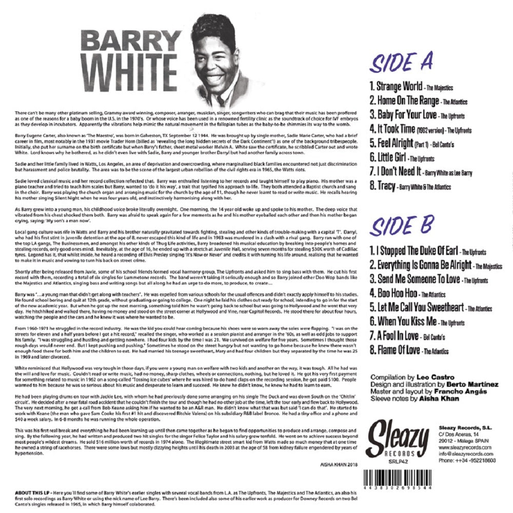 LP - Barry White - Feel Alright (feat.: The Atlantics, The Upfronts, The Majestics & Belcanto's)