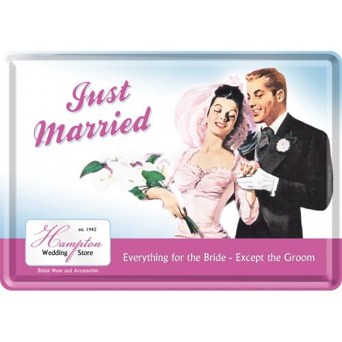 Metal Postcard - Just Married