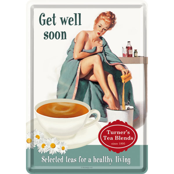 Metal Postcard - Get Well Soon
