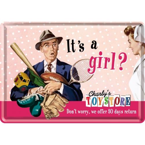 Metal Postcard - It's A Girl?