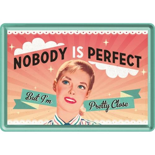 Metal Postcard - Nobody Is Perfect
