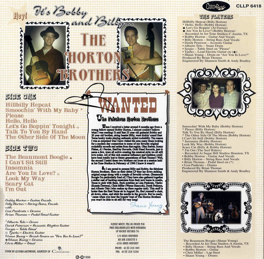 LP - Horton Brothers - Its Bobby And Billy