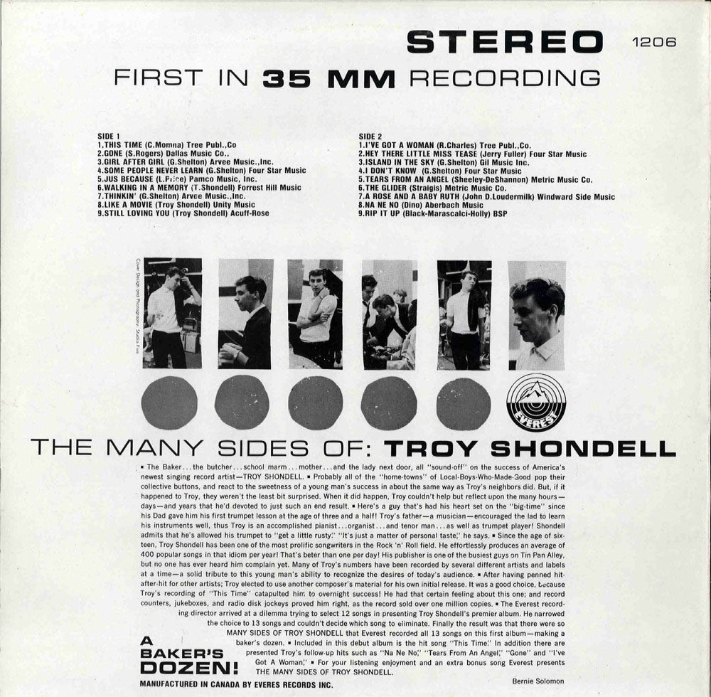 LP - Troy Shondell - The Many Sides Of. .