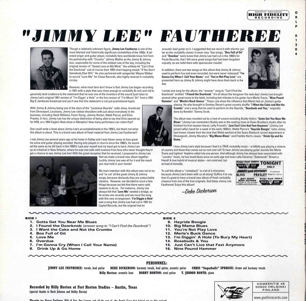 LP - Jimmy Lee Fautheree - I Found The Doorknob