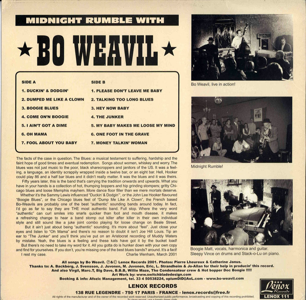 LP - Bo Weavil Blues Band - Midnight Rumble