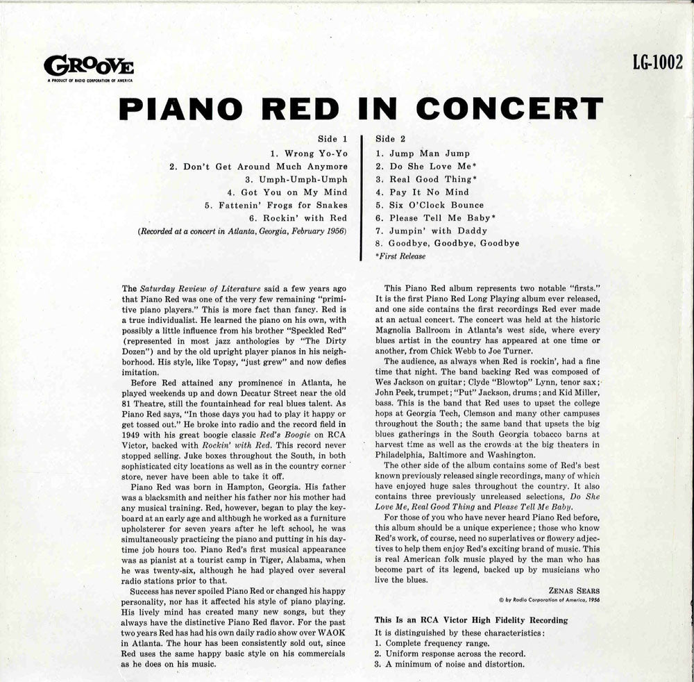 LP - Piano Red - In Concert