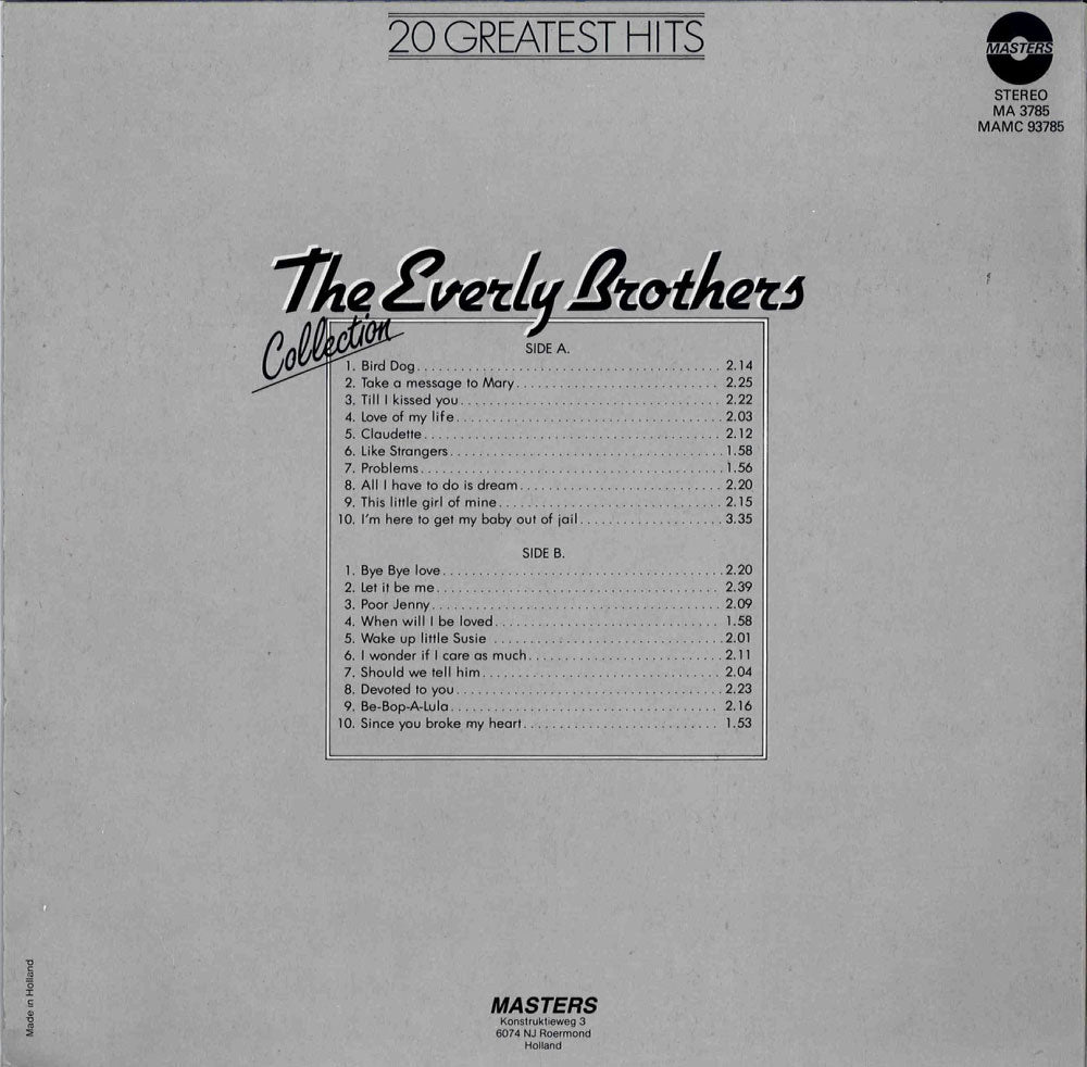 LP - Everly Brothers - 20 Greatest Hits