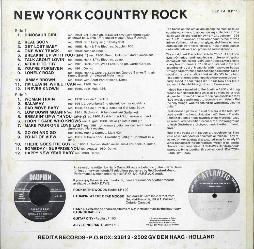 LP - Hank Davis - New York Country Rock