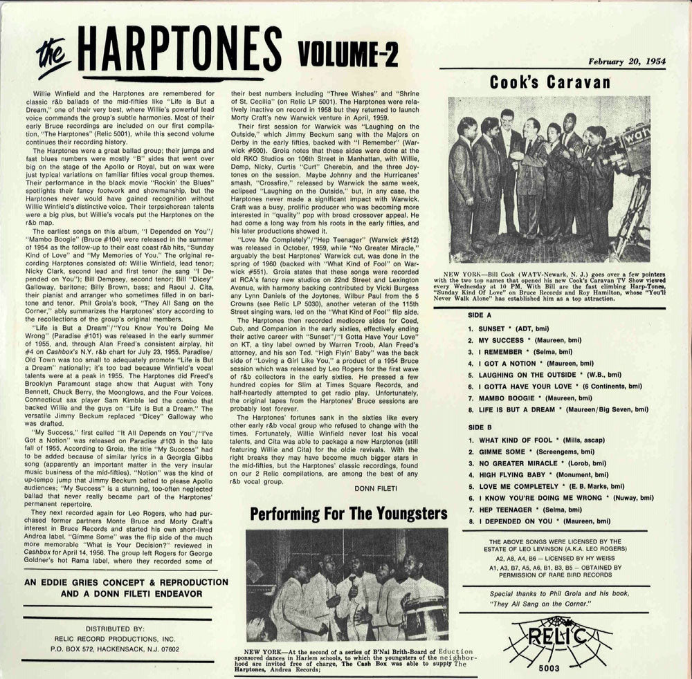 LP - Harptones - Featuring Willie Winfield Vol. 2