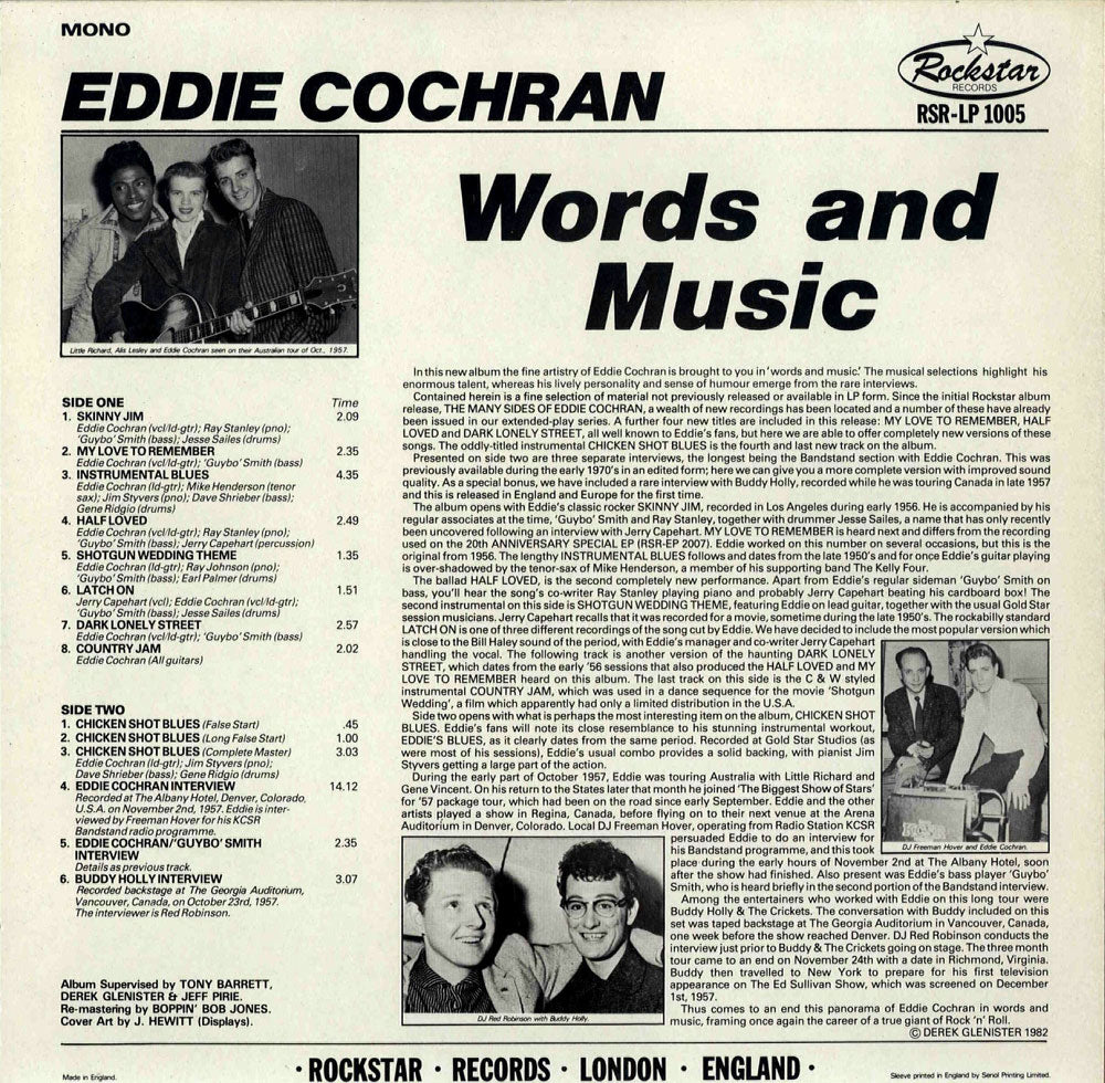 LP - Eddie Cochran - Words And Music