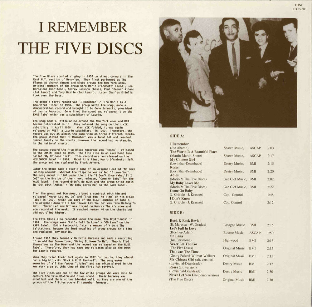 LP - Five Discs - I Remember