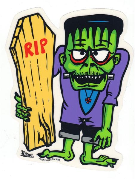 Robert Kruse Aufkleber - Monster Surfing Time
