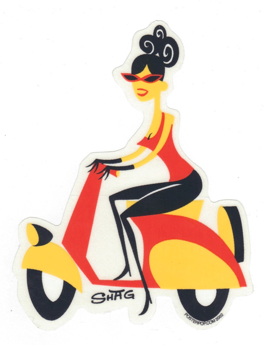 Sticker - Shag - Red Scooter