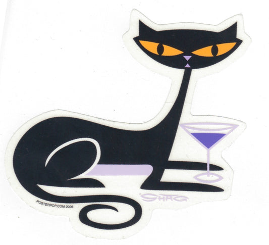 Aufkleber - Shag - Sexy Black Cat Martini Manhattan