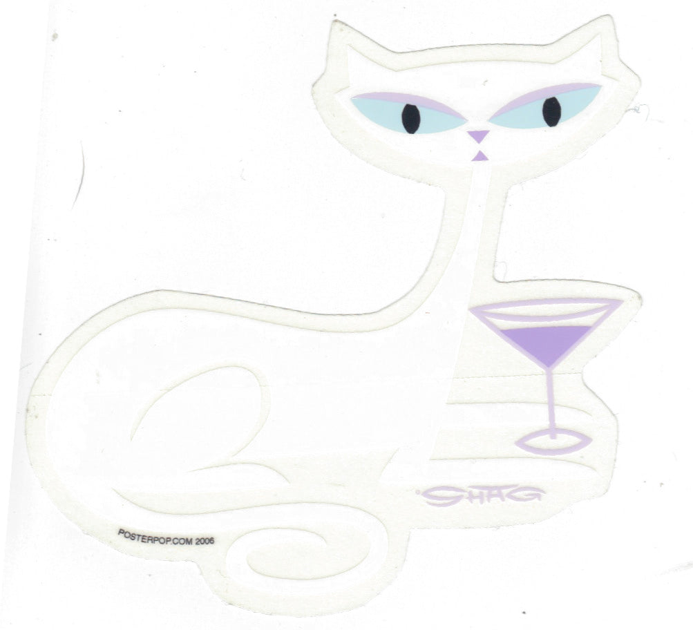 Aufkleber - Shag - Sexy White Cat Martini Manhattan