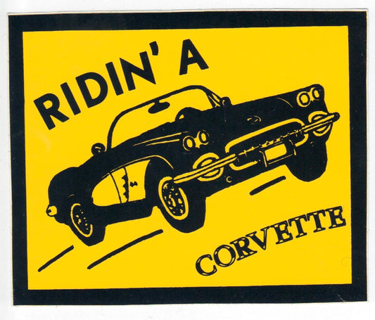 Hot Rod Aufkleber - Ridin A Corvette