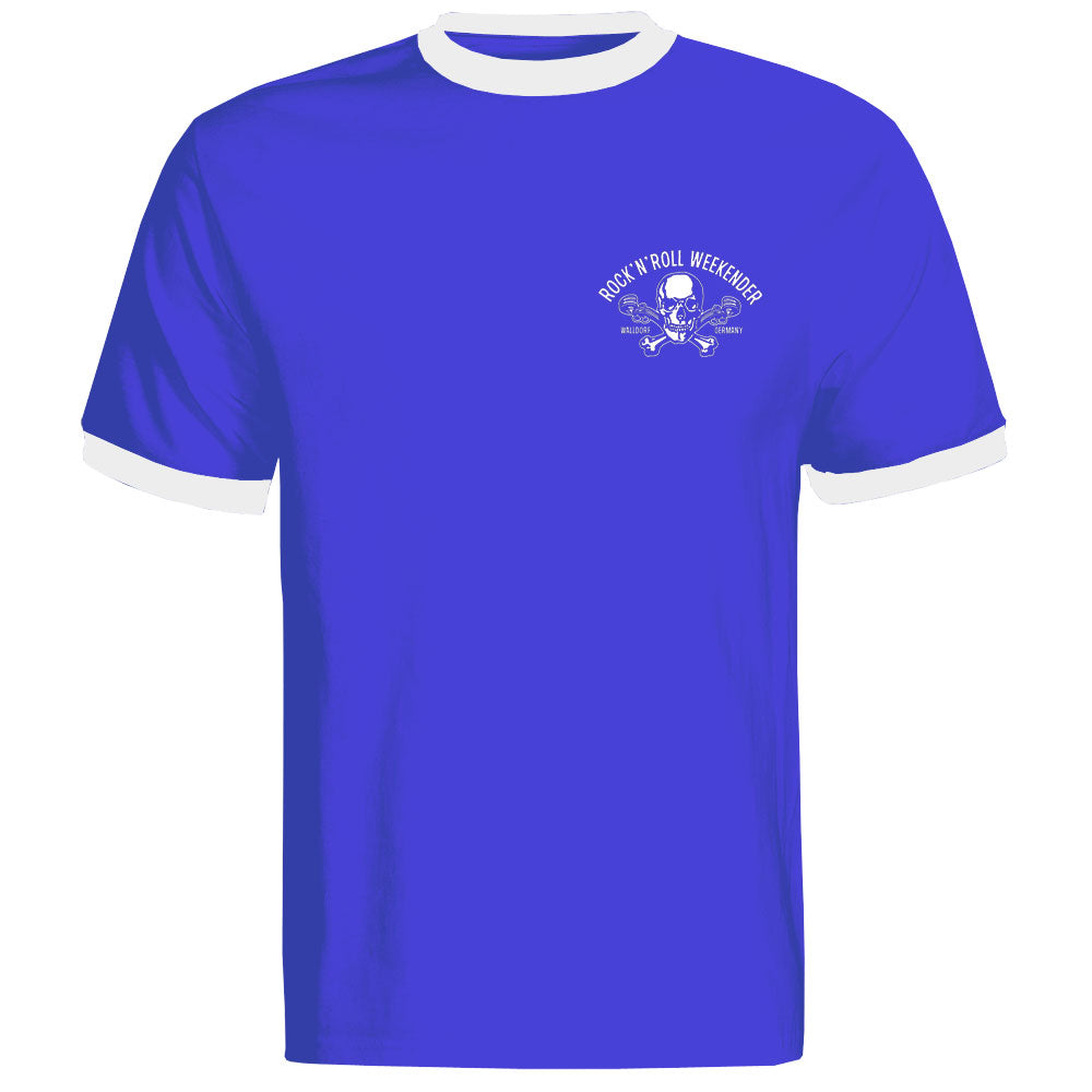 Ringer-Shirt - Walldorf Weekender Skull, Hellblau