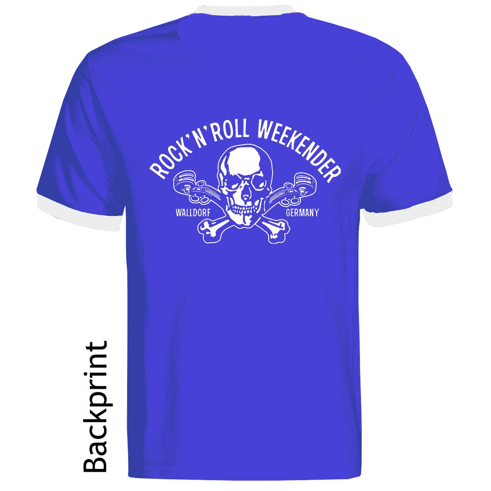 Ringer-Shirt - Walldorf Weekender Skull, Hellblau