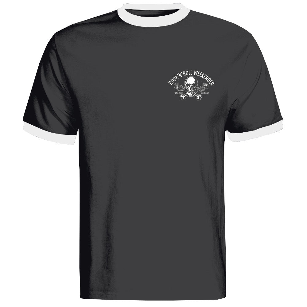Ringer-Shirt - Walldorf Weekender Skull, Schwarz