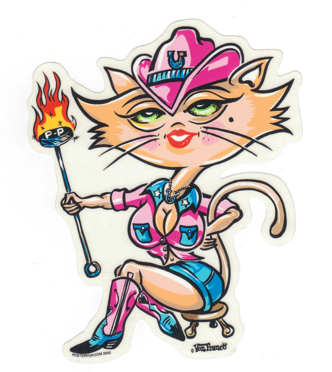 Von Franco Aufkleber - Cowgirl Kitten