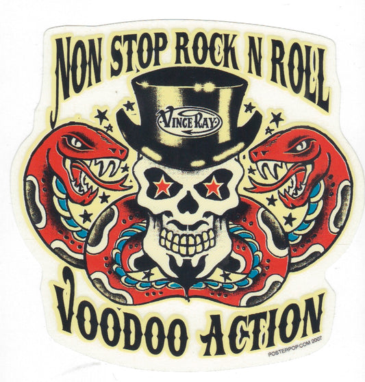 Aufkleber - Vince Ray - Non Stop Voodoo Rock and Roll