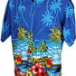Hawaii - Shirt - Parrot Scene Blue