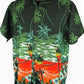Hawaii - Shirt - Parrot Scene Green