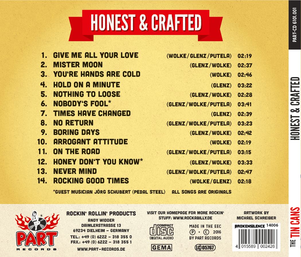 CD - Tin Cans - Honest & Crafted