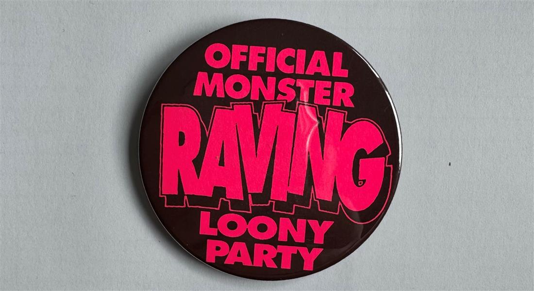 Button Groß - Screaming Lord Sutch - Official Monster Raving Loony Party, pink