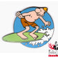 Pin - Lucien - Surfer Mit Grünem Surfbrett