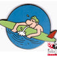 Pin - Lucien - An Surfbrett Hängend, Grün
