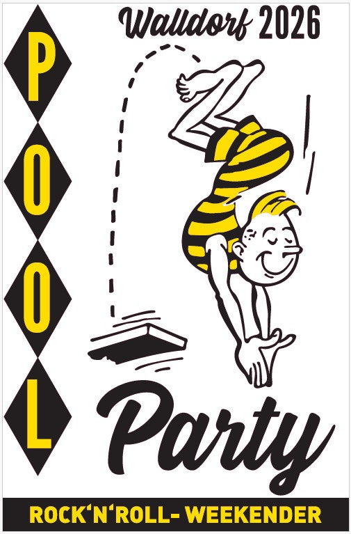 T-Shirt - Walldorf Weekender 2026 - Pool Party - Weiß
