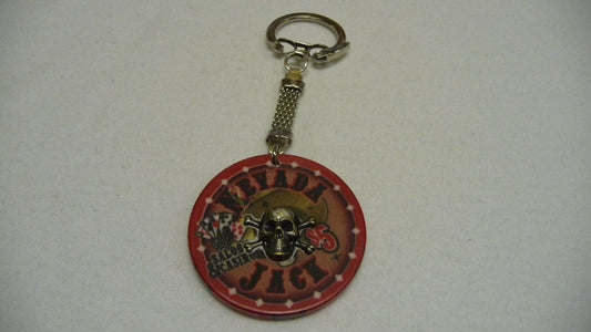 Schlüsselanhänger Pokerchip - Rot Totenkopf