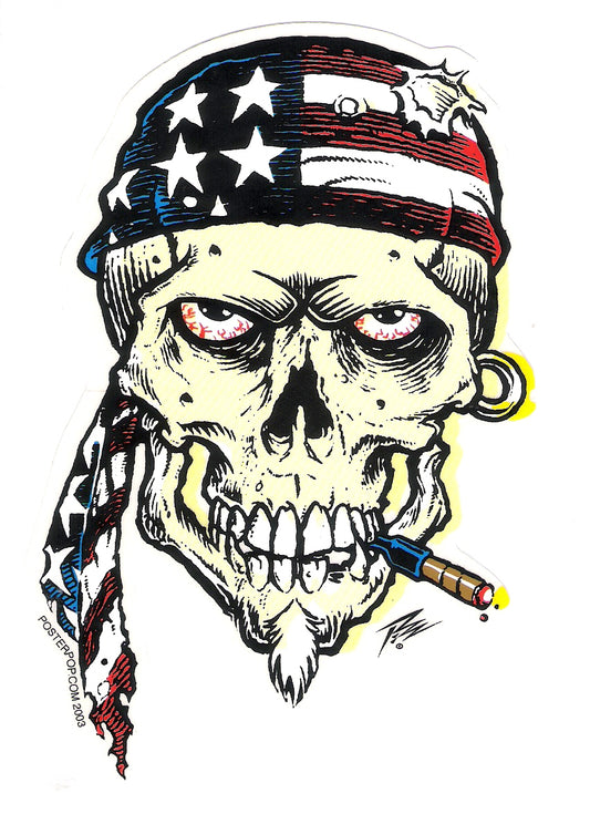 Pizz Aufkleber - American Skull