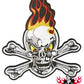Mighty Texx Rückenaufnäher - Skull With Flames