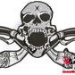 Virus Style Rückenaufnäher - Biker Skull