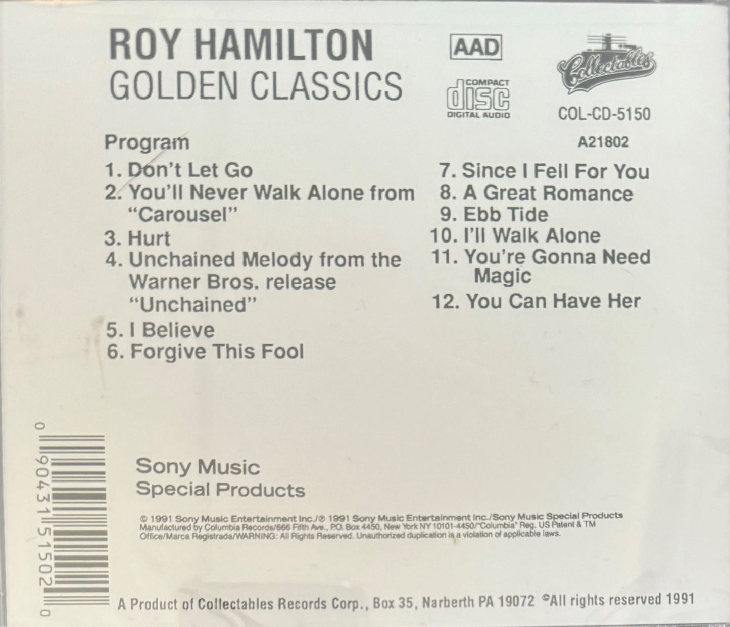 CD - Roy Hamilton - Golden Classics