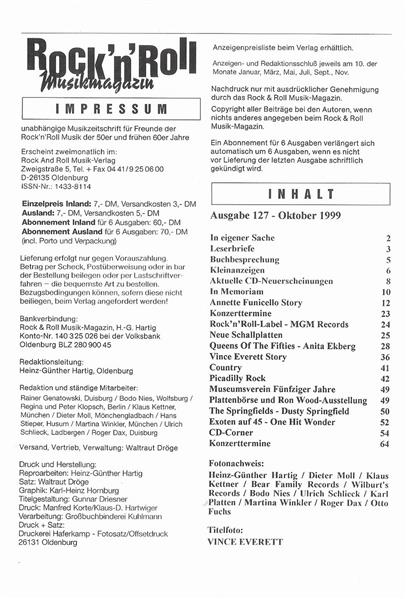 Magazin - Rock'n'Roll Musik Magazin 127