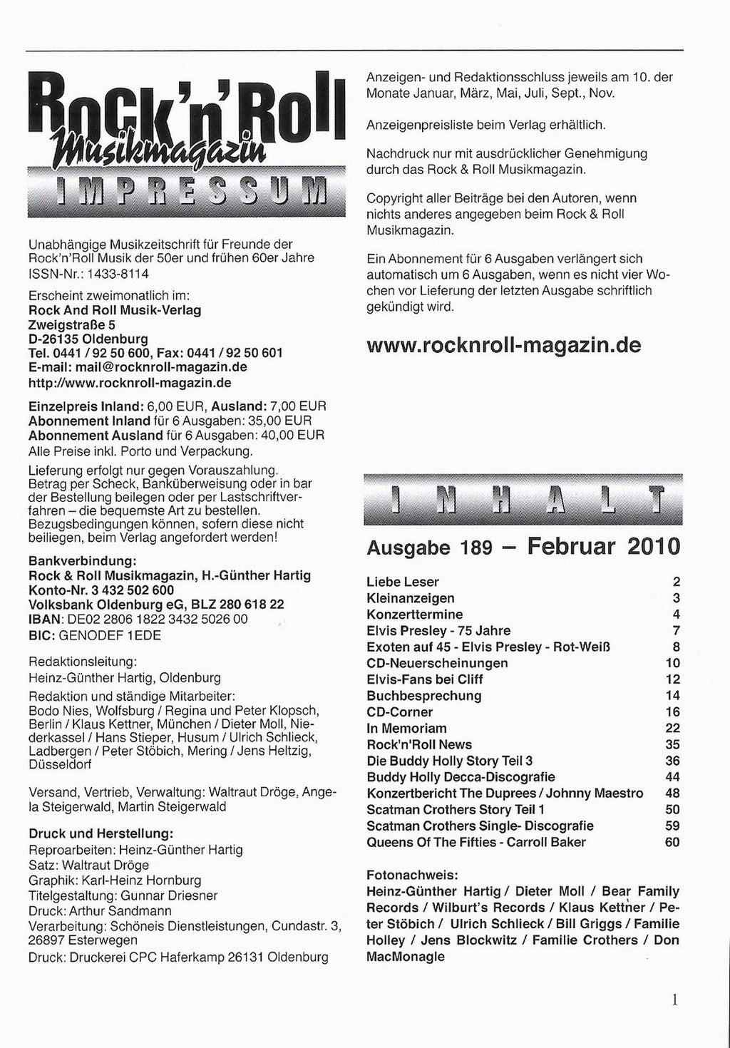 Magazin - Rock'n'Roll Musik Magazin 189